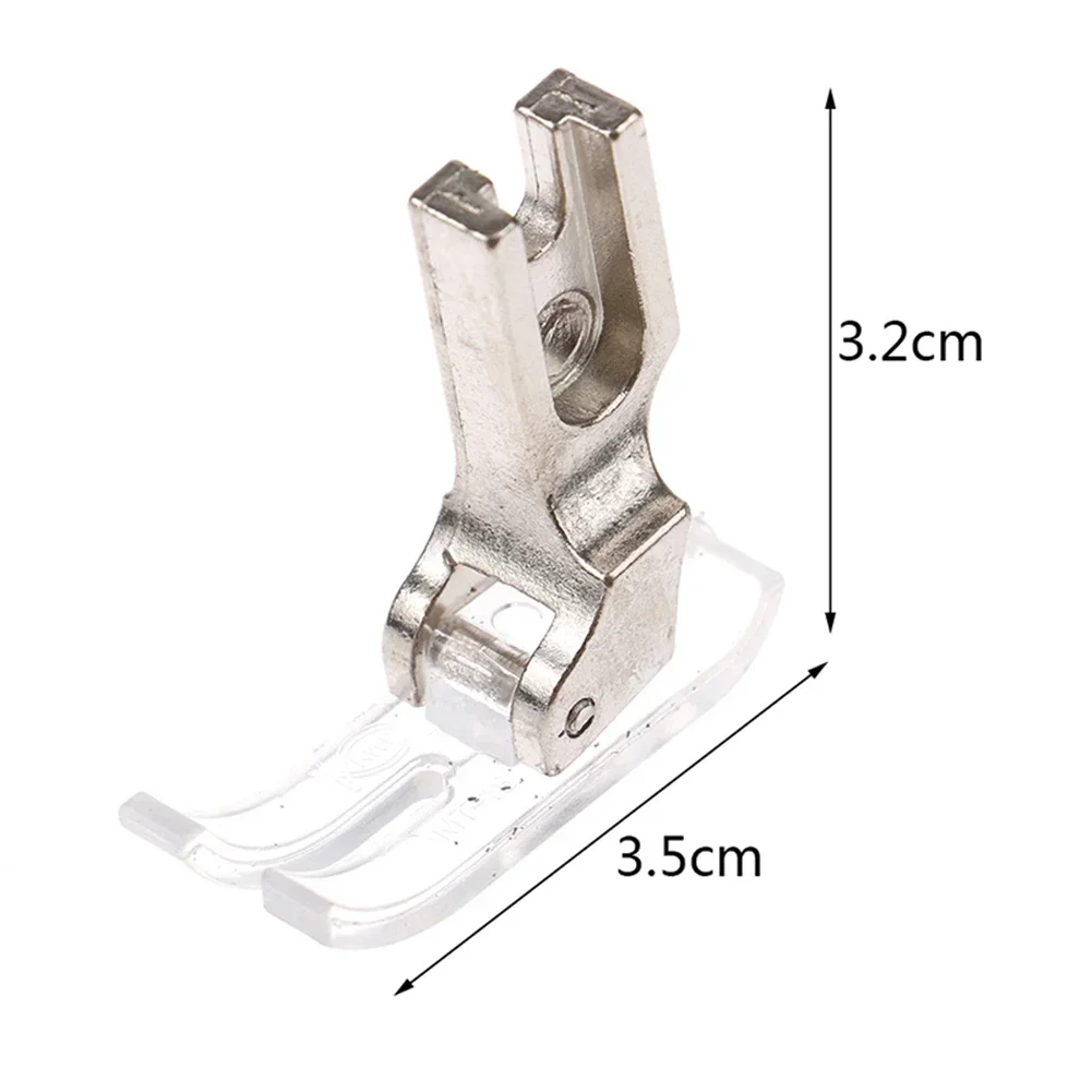 1 szt. NT-18 stopka dociskowa 3.5x3.2cm z przeźroczyste tworzywo sztuczne płyta podstawowa dla przemysłowa maszyna do szycia stebnówka do szycia