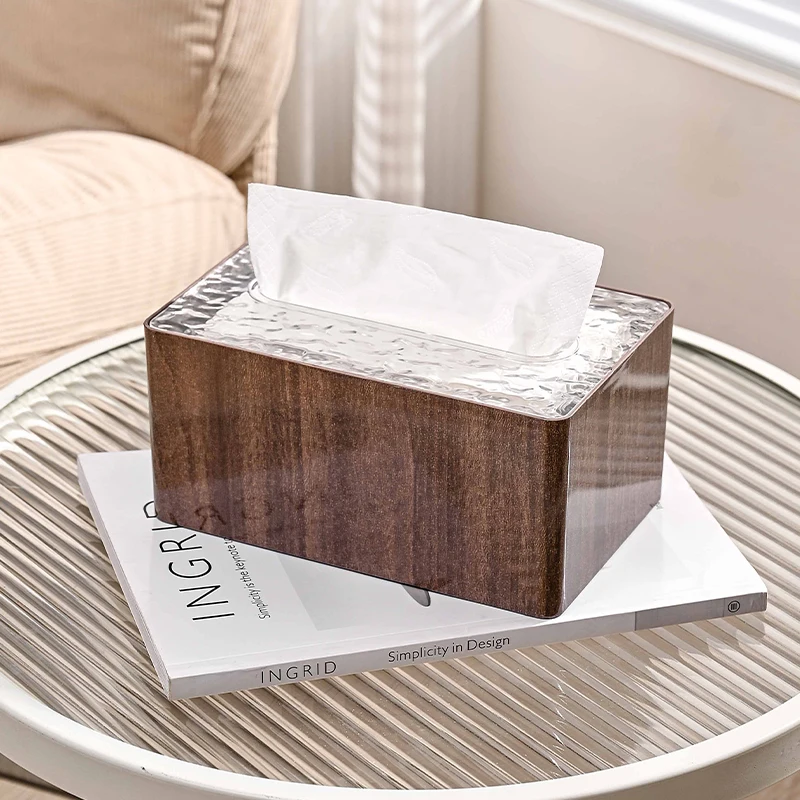 Light Luxury Tissue Box, Desktop Napkin Holder, Kitchen Organization Storage Box，Ideal for Bathrooms，Office，Car