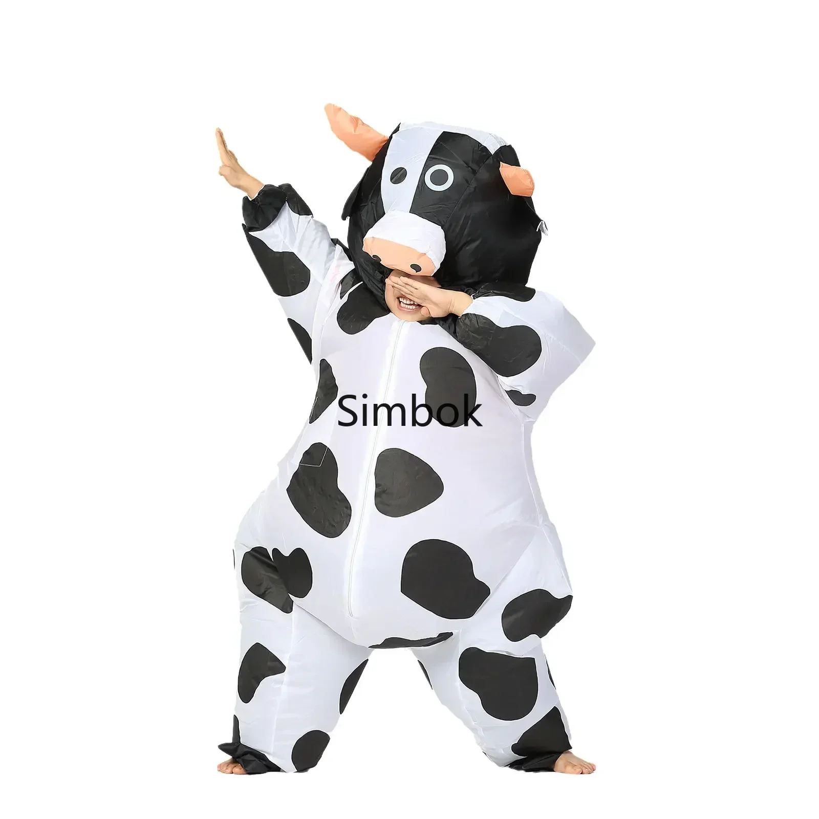 Cow Inflatable Clothing Black and White Flower Walking Cartoon Dolls Perform Funny Christmas Animal Costumes