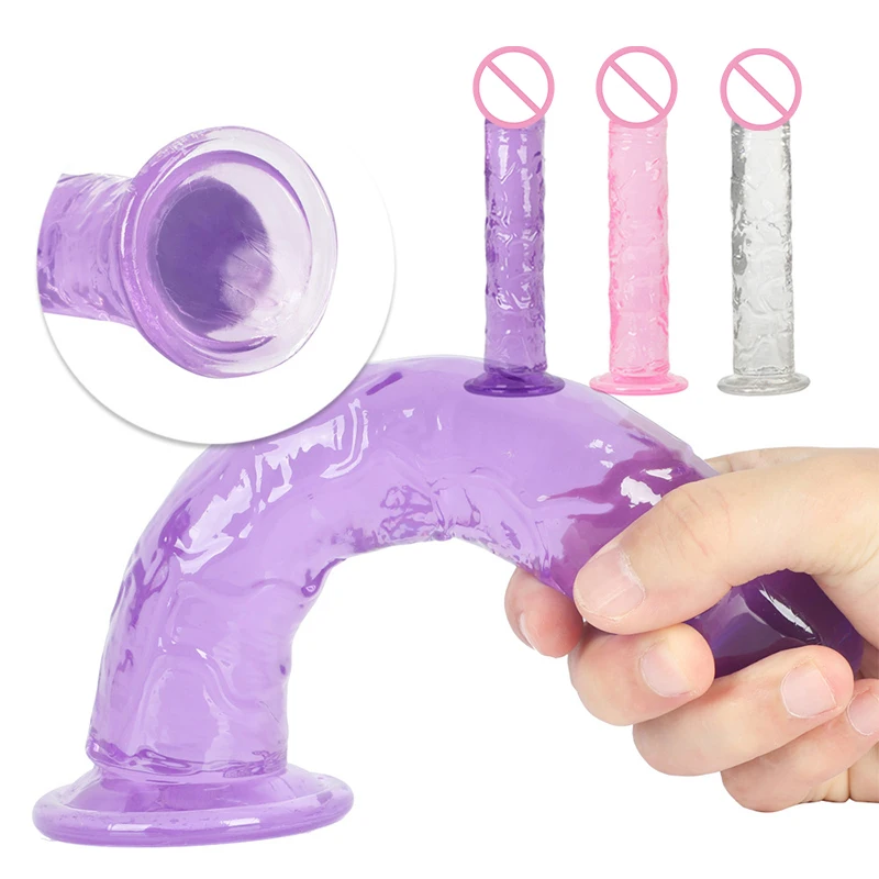 Soft Jelly Dildos With Strong Suction Cup Realistic Dildo Without Vibrator Artificial For Lesbian Female Masturbation Sex Toys