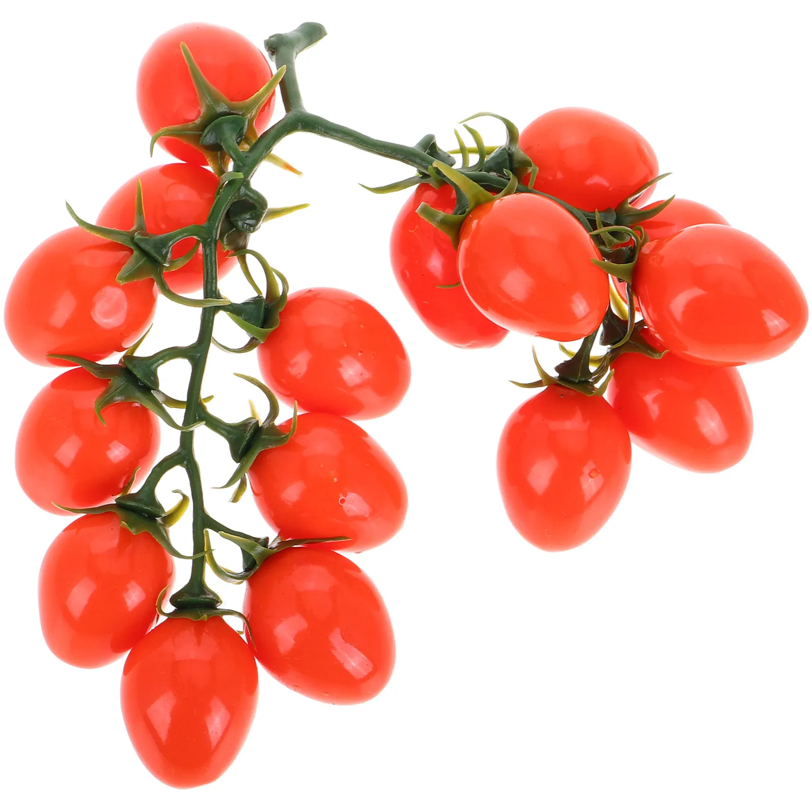 Tomates Cherry Artificiales Realistas, Decoración de Frutas Artificiales, Colores Realistas, Sin Decoloración, Brillantes y Lustrosos, Tomate Artificial para Tienda, Supermercado, Hogar