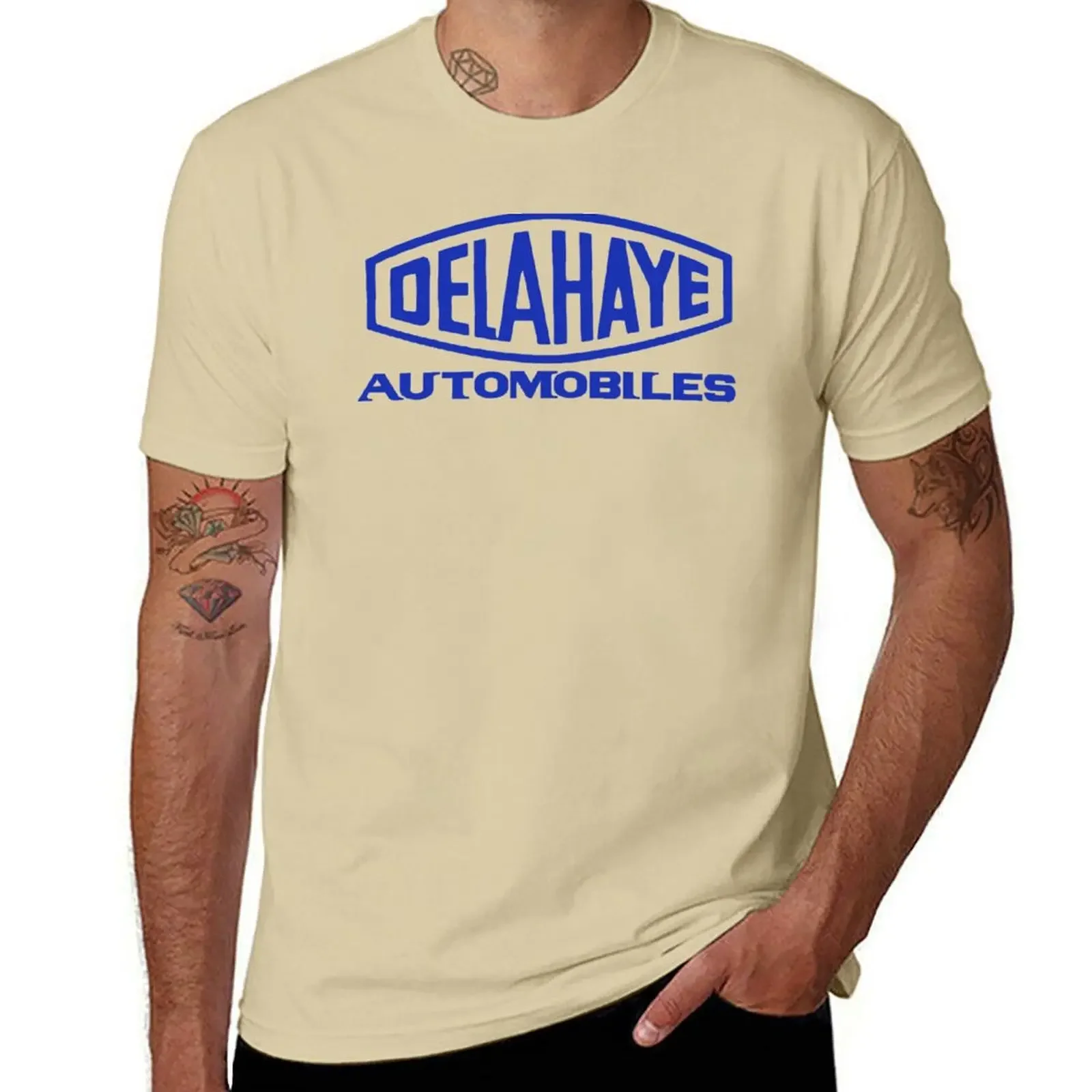 Short sleeve tee customizeds mens tall t shirts French classic car logo Delahaye automobiles T-Shirt harajuku graphic oversized