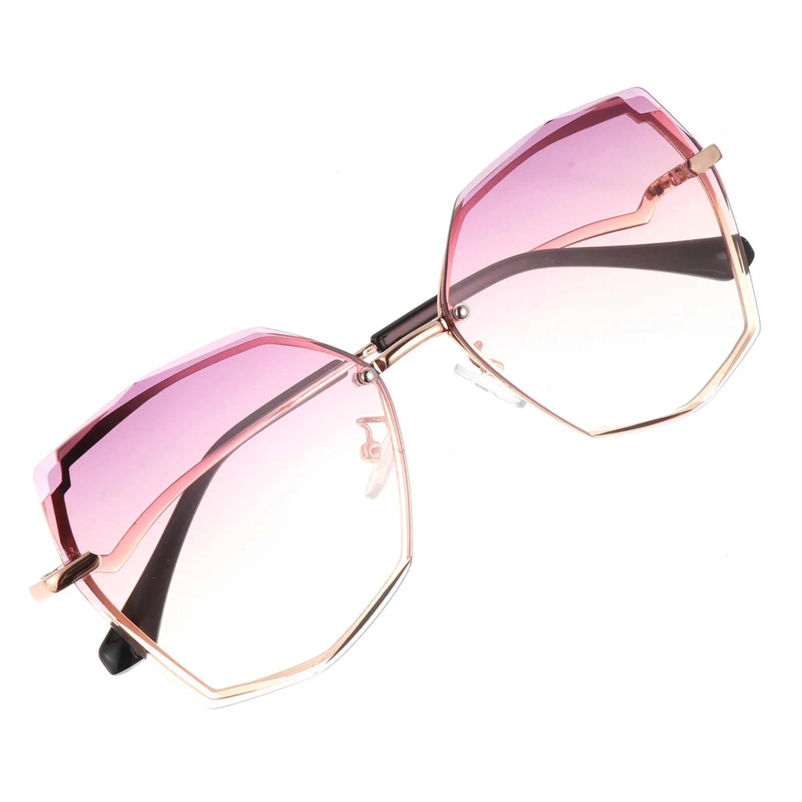 

1 Pair Sunglasses Double Reinforced Frame One Piece Nose Pad For All Face Shapes Stylish Practical Fashion