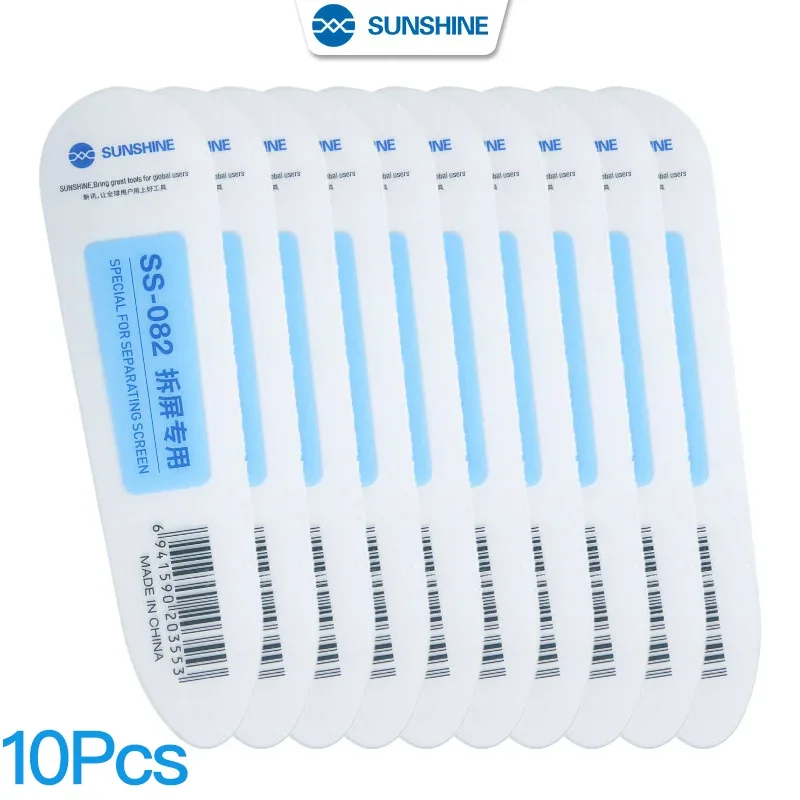 10Pcs SUNSHINE SS-082 Curved Screen Disassembly Card Folding Resistant For LCD Screen/Back Cover /Middle Frame Glue Removal Tool