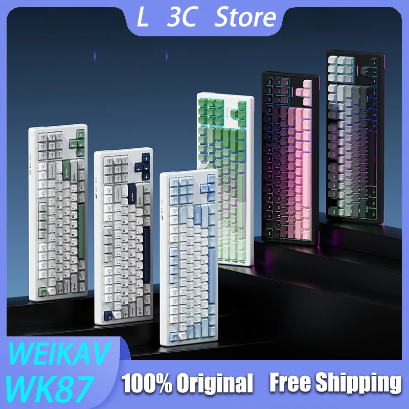 

WEIKAV WK87 Mechanical Keyboard Triple-mode Wireless Keyboard Hot Swap RGB 4000/8000mAh Custom Gaming Keyboard Support QMK VIA