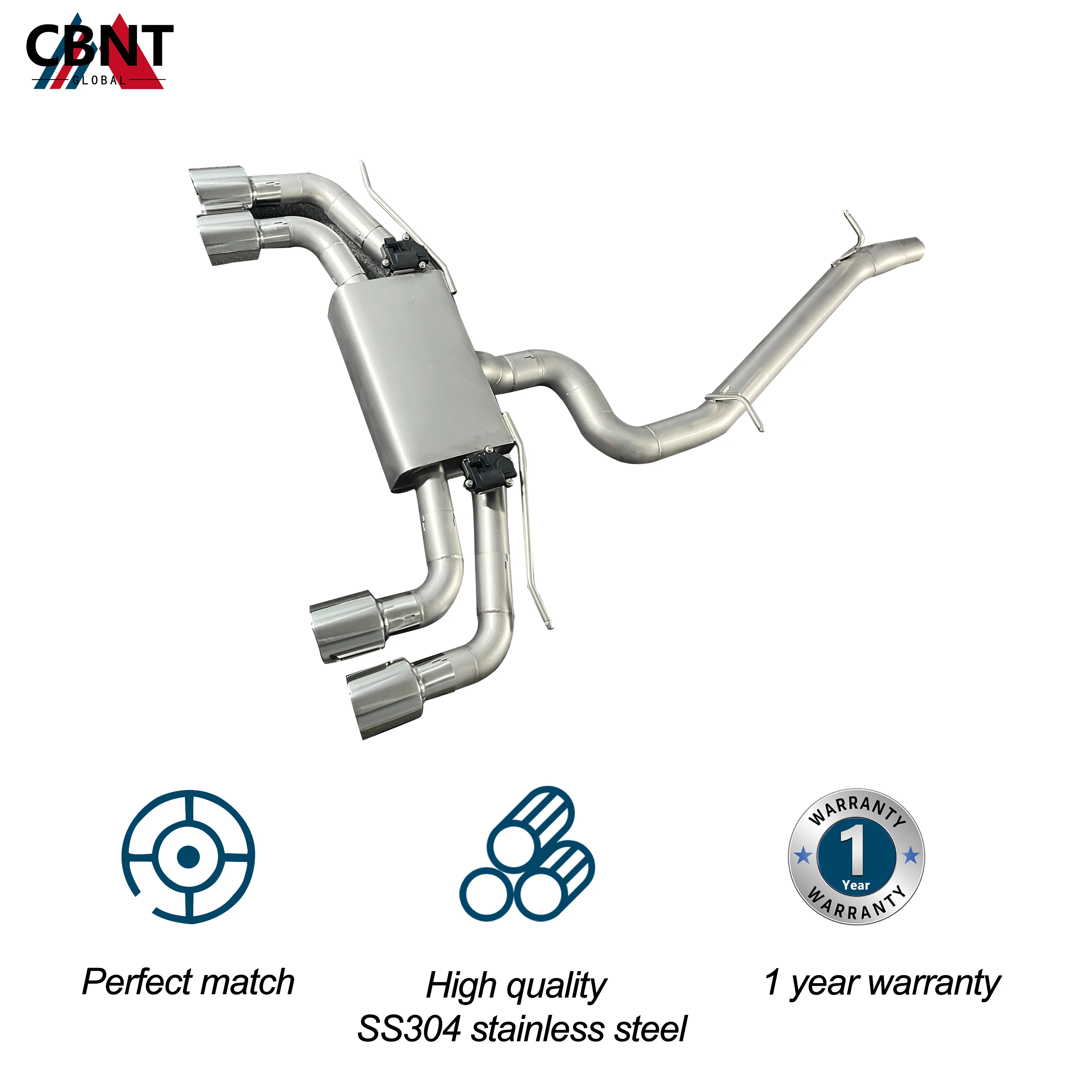 CBNT Valvetronic Exhaust System For VW Golf MK7 R 2.0T Catback Exhaust-pipe SS304 Stainless Steel Performance Car Accessories