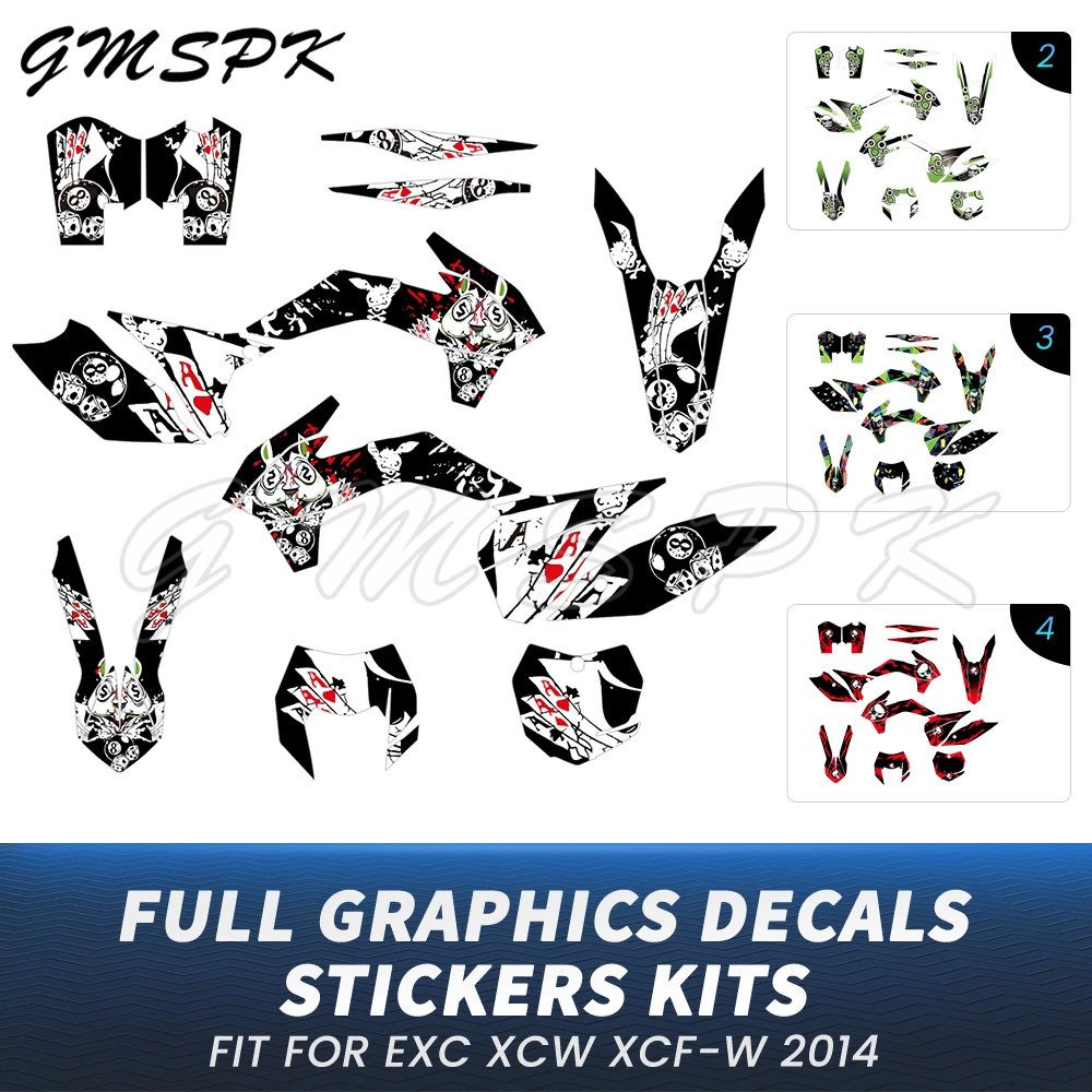 

Fit for EXC XCW XC-W XCF-W 125 200 250 300 450 500 2014 2015 2016 Motorcycle Graphic Background Decals Sticker Kits