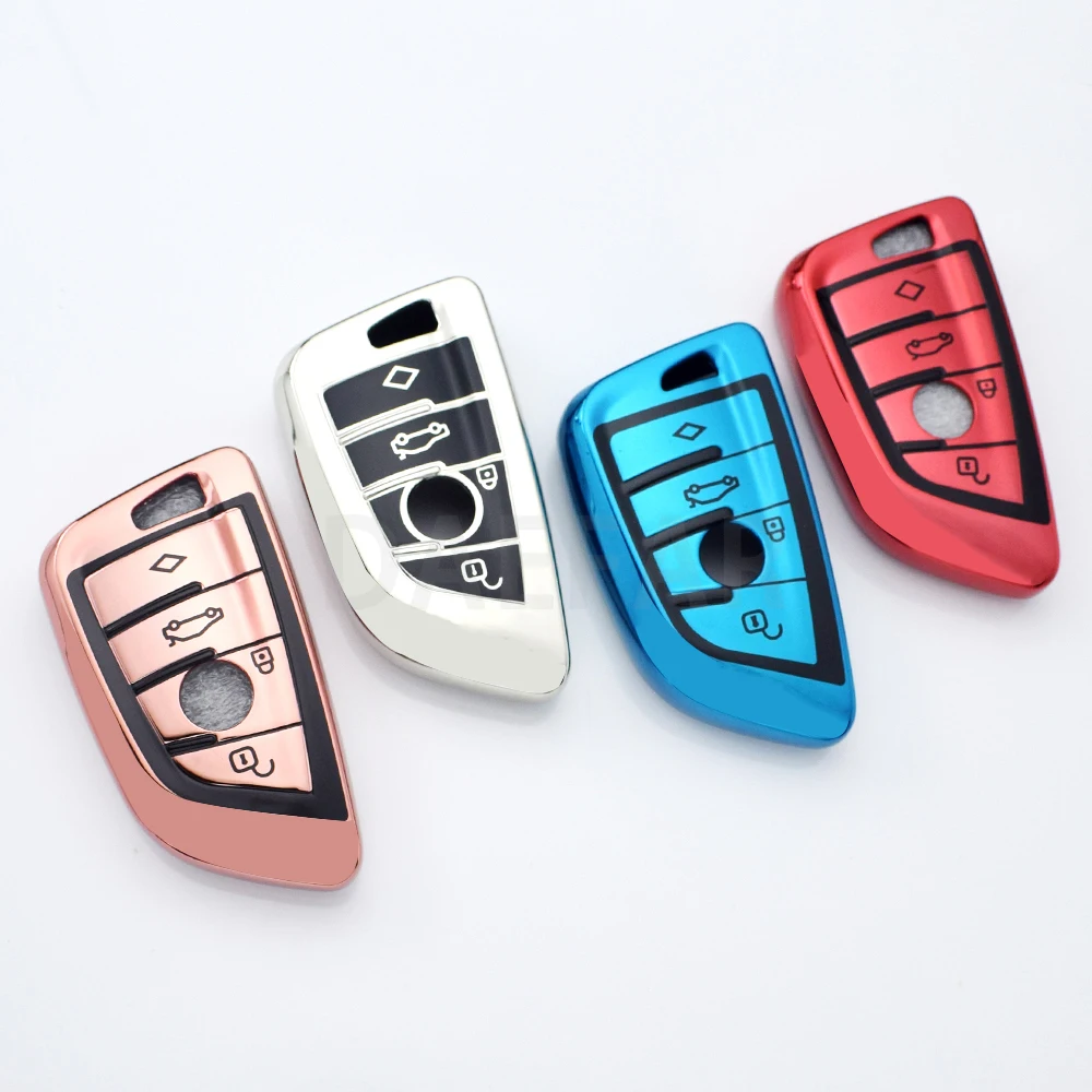 เคสกุญแจรีโมทรถยนต์ TPU 4 ปุ่ม สำหรับ BMW X1 X3 X4 X5 X6 F15 F16 G30 ซีรีส์ 3 5 7 G11 F48 อุปกรณ์เสริมพวงกุญแจ