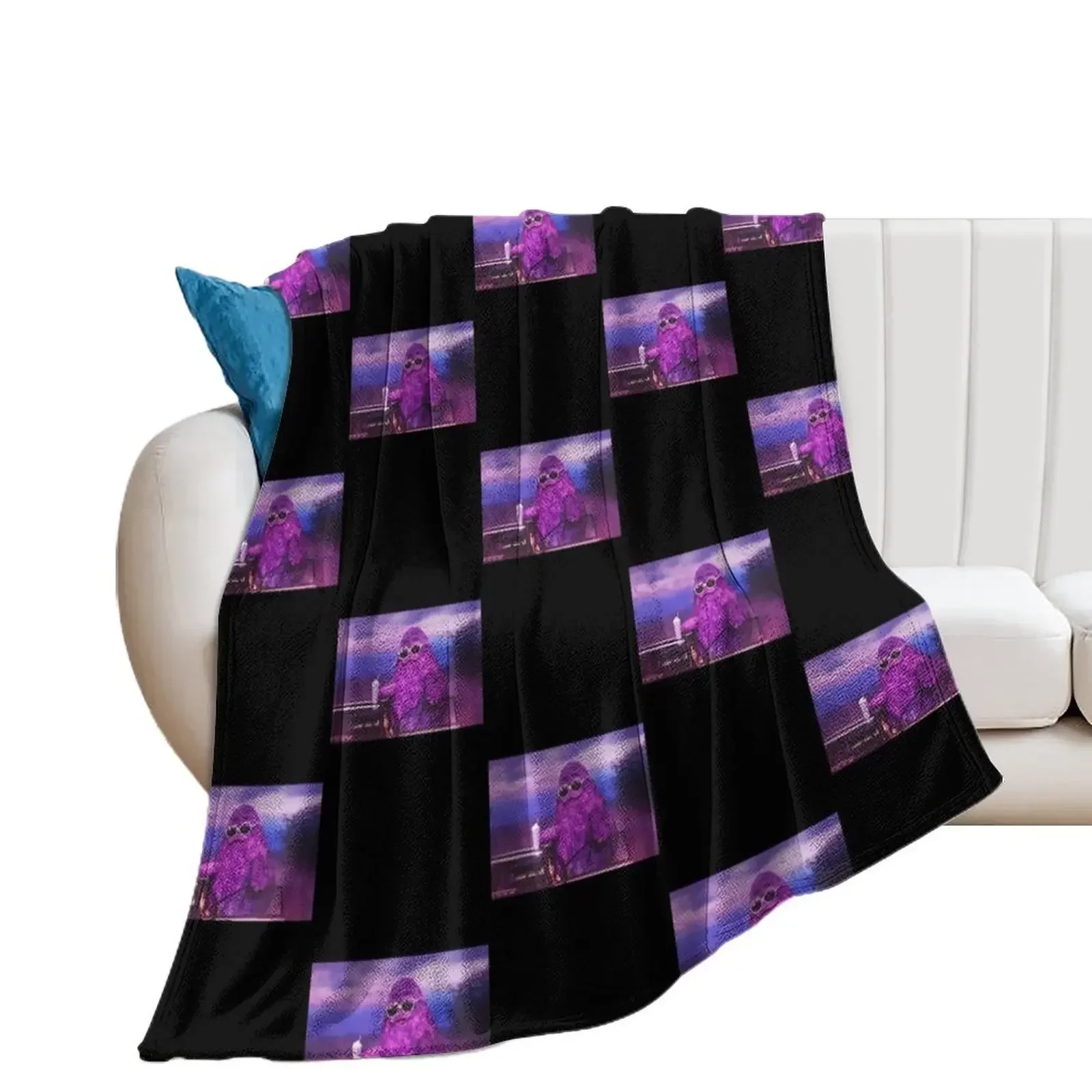 Grimace Birthday Shake Throw Blanket Large Plaid on the sofa Nap Sofa Blankets