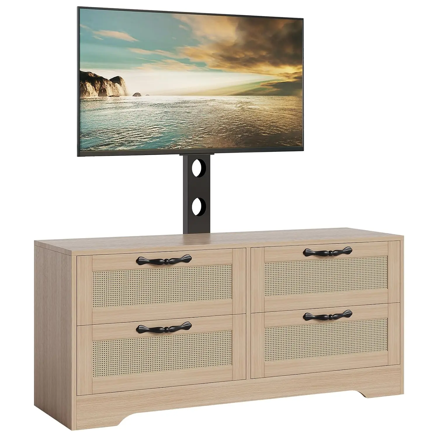 Modern Farmhouse TV Stand Adjustable Mount Fits 70
