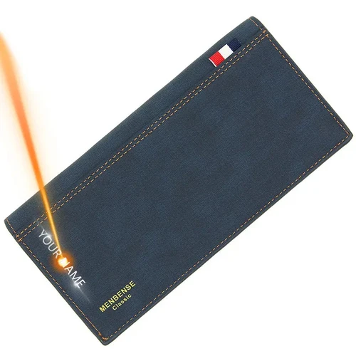 Imagen 2 del producto Carteras largas con grabado de nombre gratis para hombre, tarjetero de lujo, monedero clásico con cremallera, monedero, cartera de mano para hombre