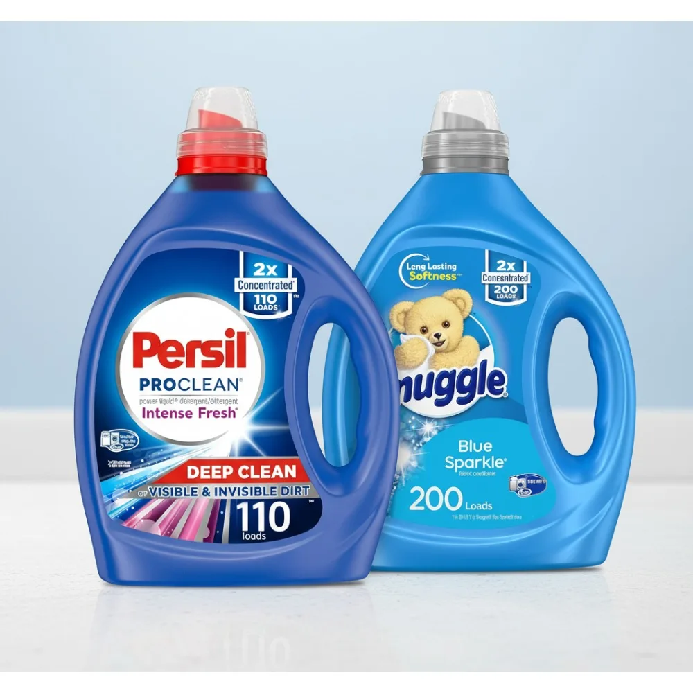 

2X Concentrated Laundry Detergent & Fabric Softener Combo, Intense Fresh Scent, HE Compatible, 310 Loads Total for Families
