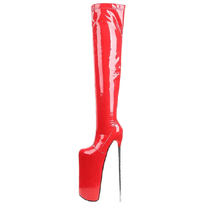 

Sexy Over-the-knee Boots Platform Ultra 19cm Metal Heels Thigh High Boots Women Elastic Nightclub Fetish Stripper Dance Shoes
