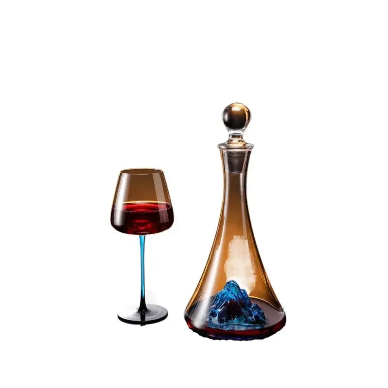 Black and blue bow tie crystal burgundy red wine glass light luxury goblet home decanter set