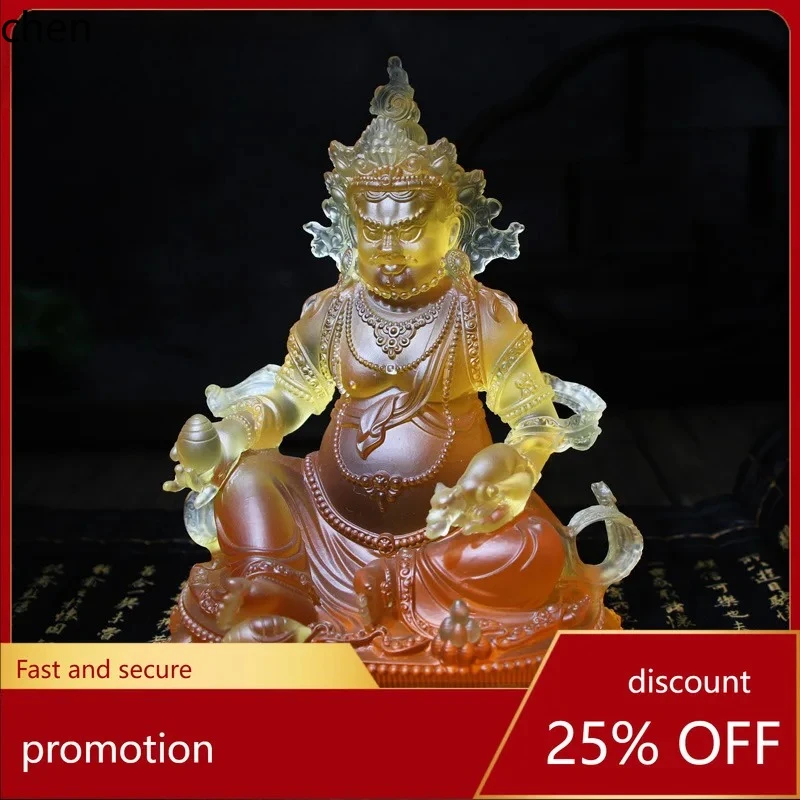 CZ Glazed Yellow God of Wealth Nora Buddha Statue Tantric God of Wealth Tibetan God of Wealth Buddha Statue Factory