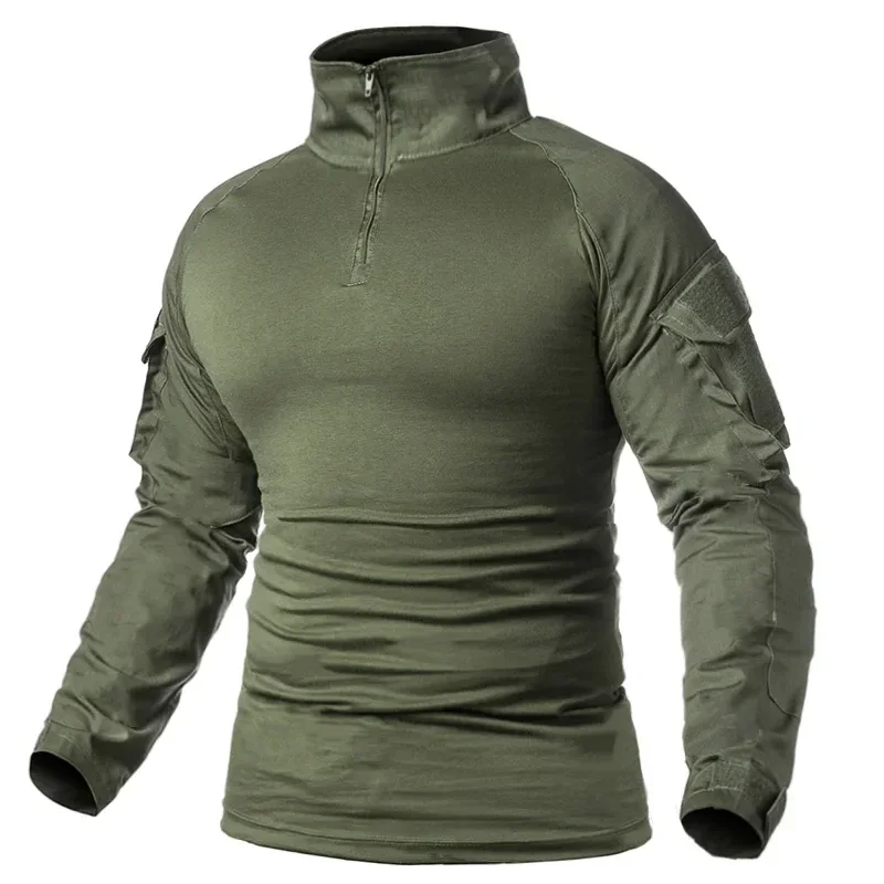 Men's Outdoor Sport Shirt Military Camouflage Long Sleeve Shirt Hunting Shirt With Elbow Pads Shirt Male Camping Shirt Outdoor