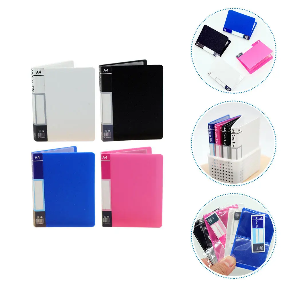 4Pcs Detailed Mini File Folder Set Dollhouse Miniature Office Accessories Perfect for DIY Mini Study Setup Educational Pretend