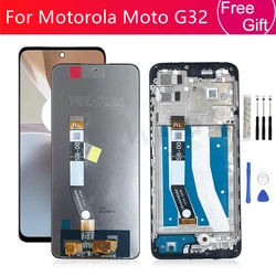 For Motorola Moto G32 LCD Display Touch Screen Digitizer Assembly For Moto G32 Screen  With Frame Replacement Parts 6.5