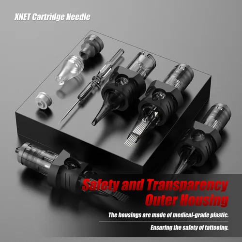 Imagen 2 del producto Agujas de tatuaje con cartucho XNET Aurora, 20 piezas, RL/RM/RS, agujas de tatuaje de seguridad esterilizadas de silicona desechables para máquina de tatuaje