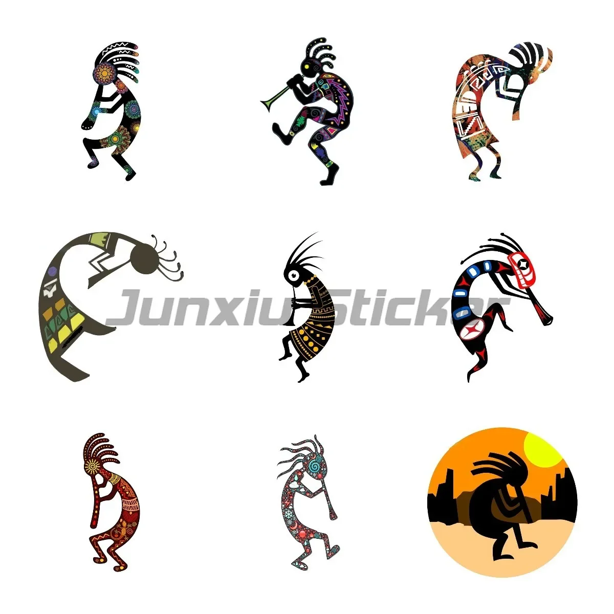 

Kokopelli автомобильные наклейки на кондиционер, водонепроницаемые наклейки, украшение багажника, мотокросс, гоночный шлем для ноутбука, виниловая наклейка