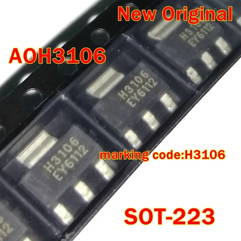 

5pcs to 300pcs AOH3106 marking code:H3106 SOT-223 N-Channel 100-V (D-S) MOSFET