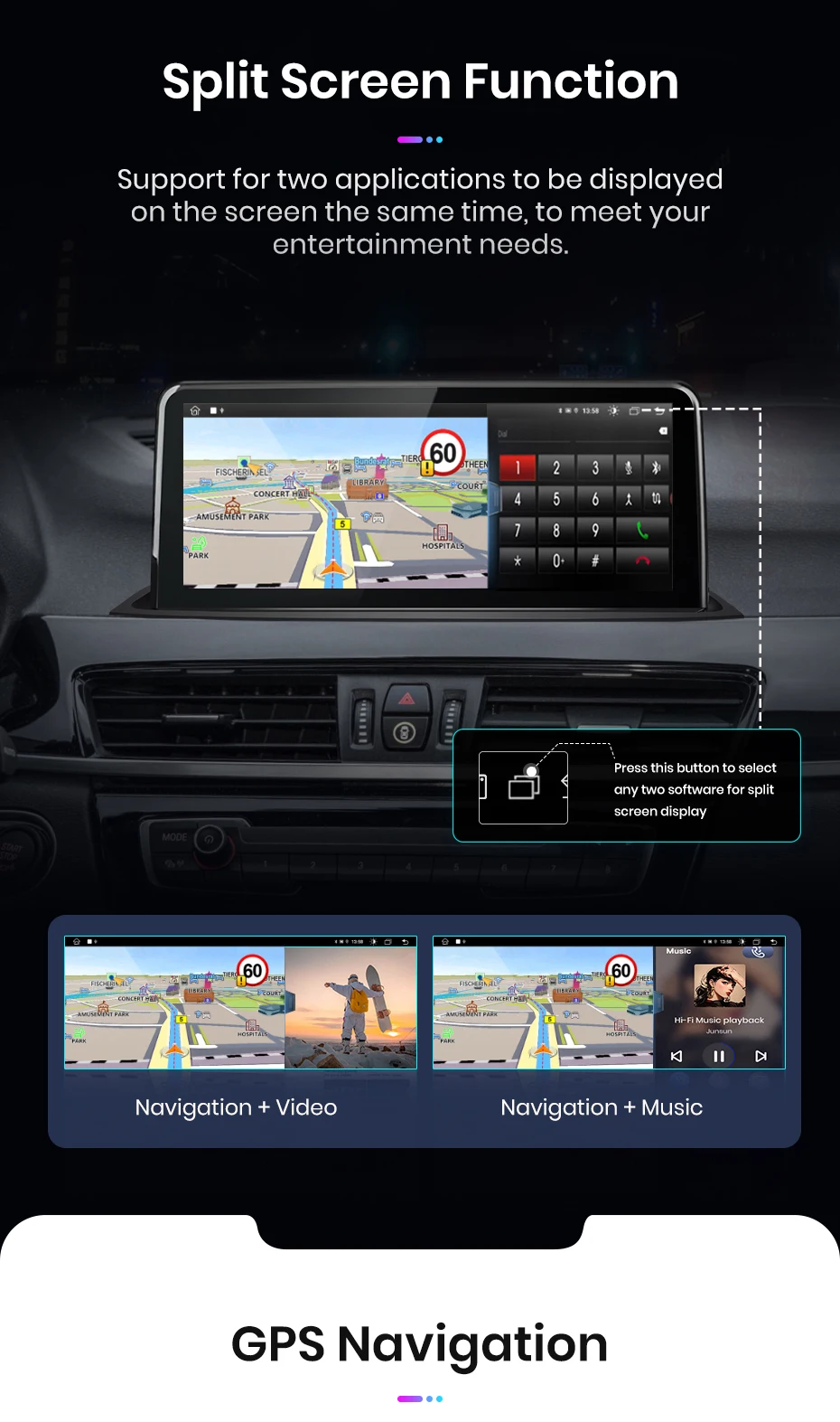 Junsun 10,25 zoll CarPlay Für Apple Auto Radio Multimedia Für BMW X1 F48 X2 F49 2013-2020 Bluetooth drahtlose Android Auto Stereo – Detail 15