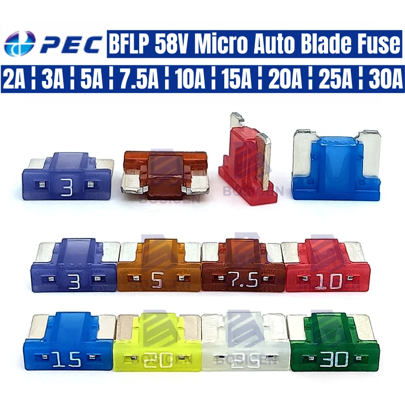 5 шт. новый компактный микропредохранитель PEC 2A 3A 5A 7,5A 10A 15A 20A 25A 30A низкопрофильный мини-предохранитель для Honda Toyota Lexus Accord Fit