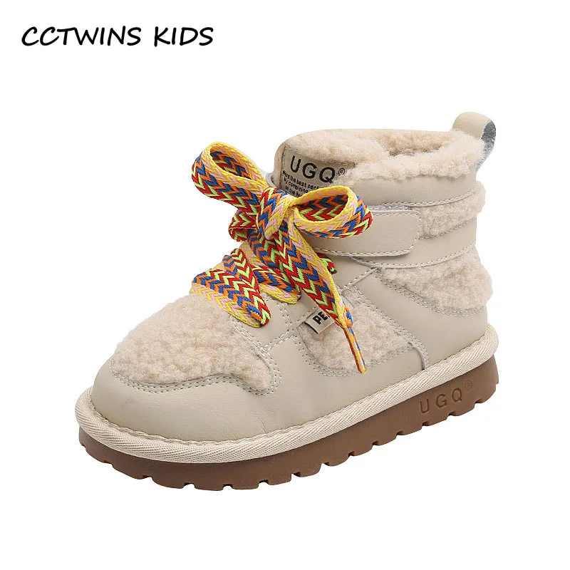 Kids Snow Boots 2022 Winter Girls Fashion Brand Shoes Ankle Chelsea Short Boots Boys Warm Fur Shoes Non-Slip Soft Platform