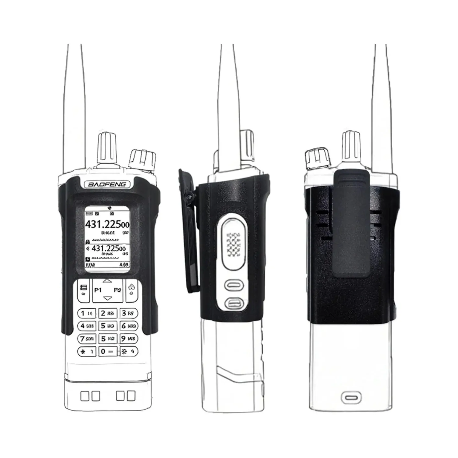 Кобура с зажимом для ремня рации UV-32/DM-32 |   Прочный пластиковый сменный аксессуар для радиодержателя |   2 шт.
