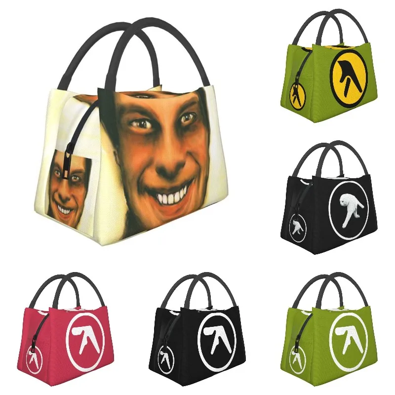 

Aphex Twin Portable Lunch Boxes Women Waterproof British Electronic Music Artist Thermal Cooler Food Insulated Lunch Bag