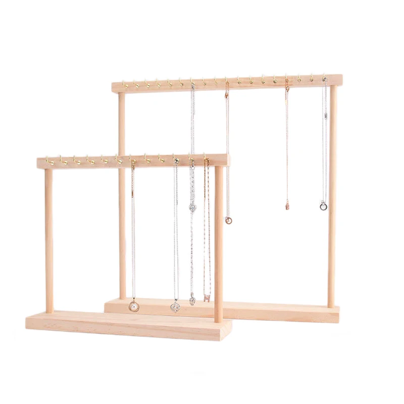 

Wood Pendant Bracelet Dispaly Necklace Hanger Hook Ring Jewelry Storage Organizer Holder Shelf Stand