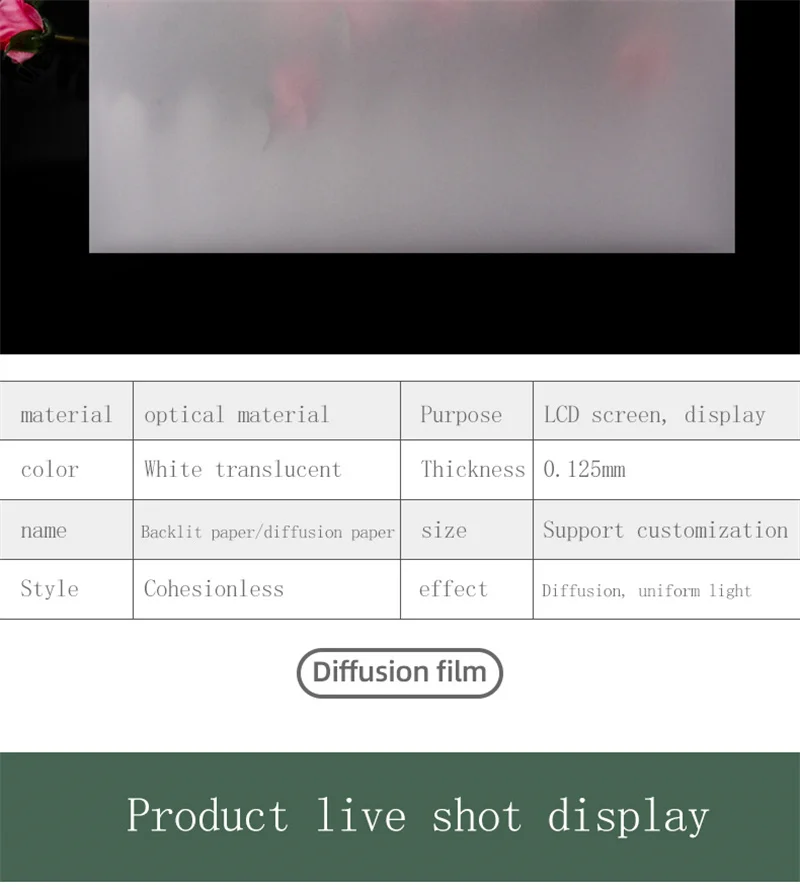 LCD-Bildschirm Diffusor Membran Display Prisma Film LED-Licht Hintergrundbeleuchtung Modul Diffusionspapier – Detail 6