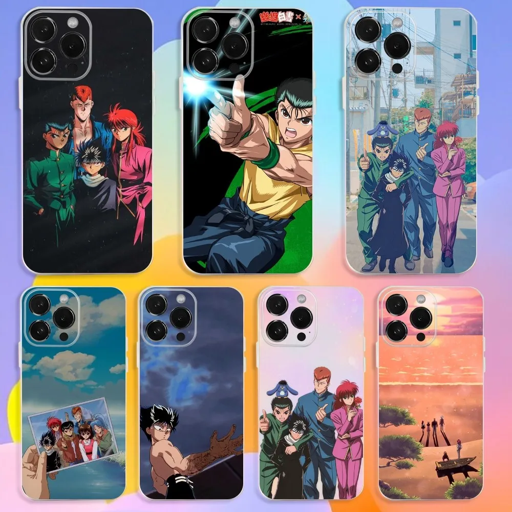 

Anime Yu Yu Hakusho Phone Case For iPhone 16,15,14,13,12,11 Pro,Max,Plus,X,XS,XR,SE,Mini Transparent Silicone Soft