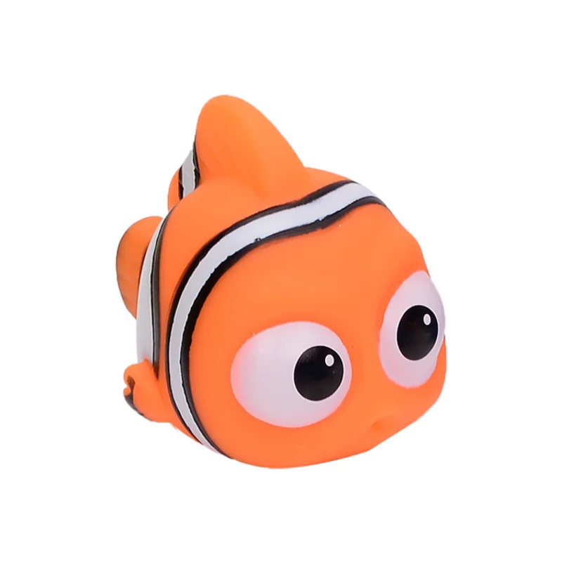 Juguetes de baño de goma suave para niños, juguetes flotantes de agua pulverizada, animales de juego, pez payaso, regalo para bebés, encontrar Nemo