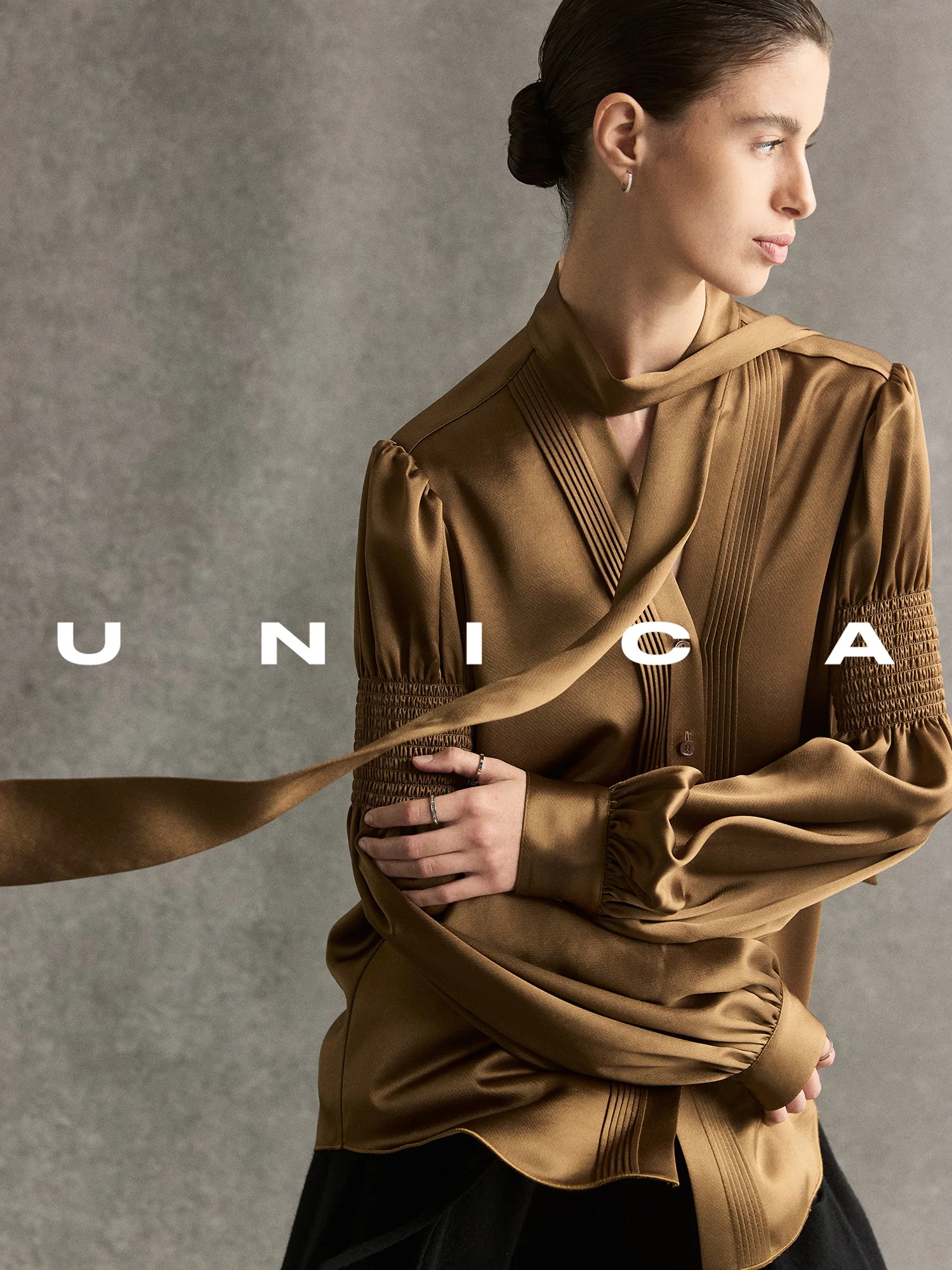 

Новая классическая женская блузка из ацетата с кружевом, плиссировкой и драпированным воротником, весна 2024