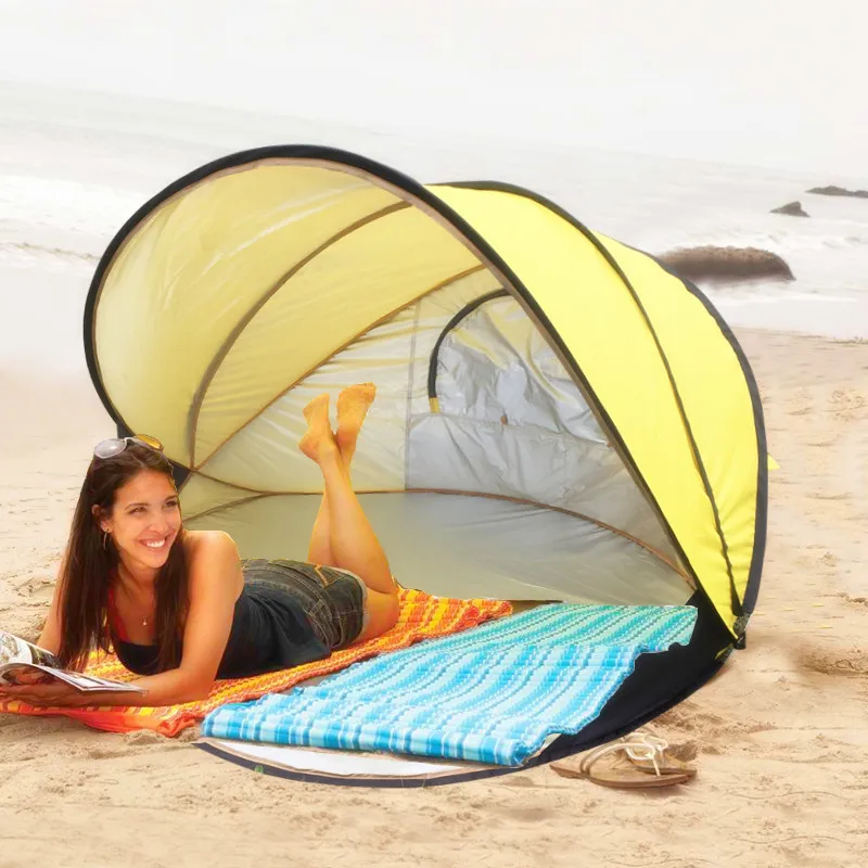 Imagem -05 - Automático Pop up Summer Beach Tent Velocidade Rápida Portátil Sombra Simples Sol Pesca Parque Lazer Viagem Churrasco Turista 23 Pessoas