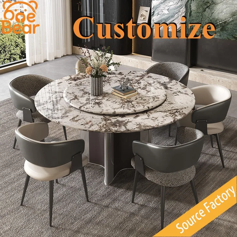 

Any Size Custom Freestanding Marble Dinner Table Thick Solid Stone Top Anti Stain Easy Clean For Home Dining Room Daily Use