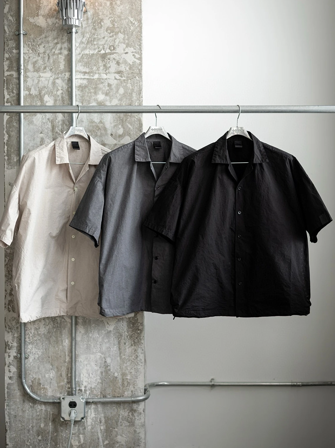 

Kapital Vintage Japanese Style Loose Shoulder Form Shirt Short Sleeve Dyed Trendy Brand Youth Summer Cotton Plain Color