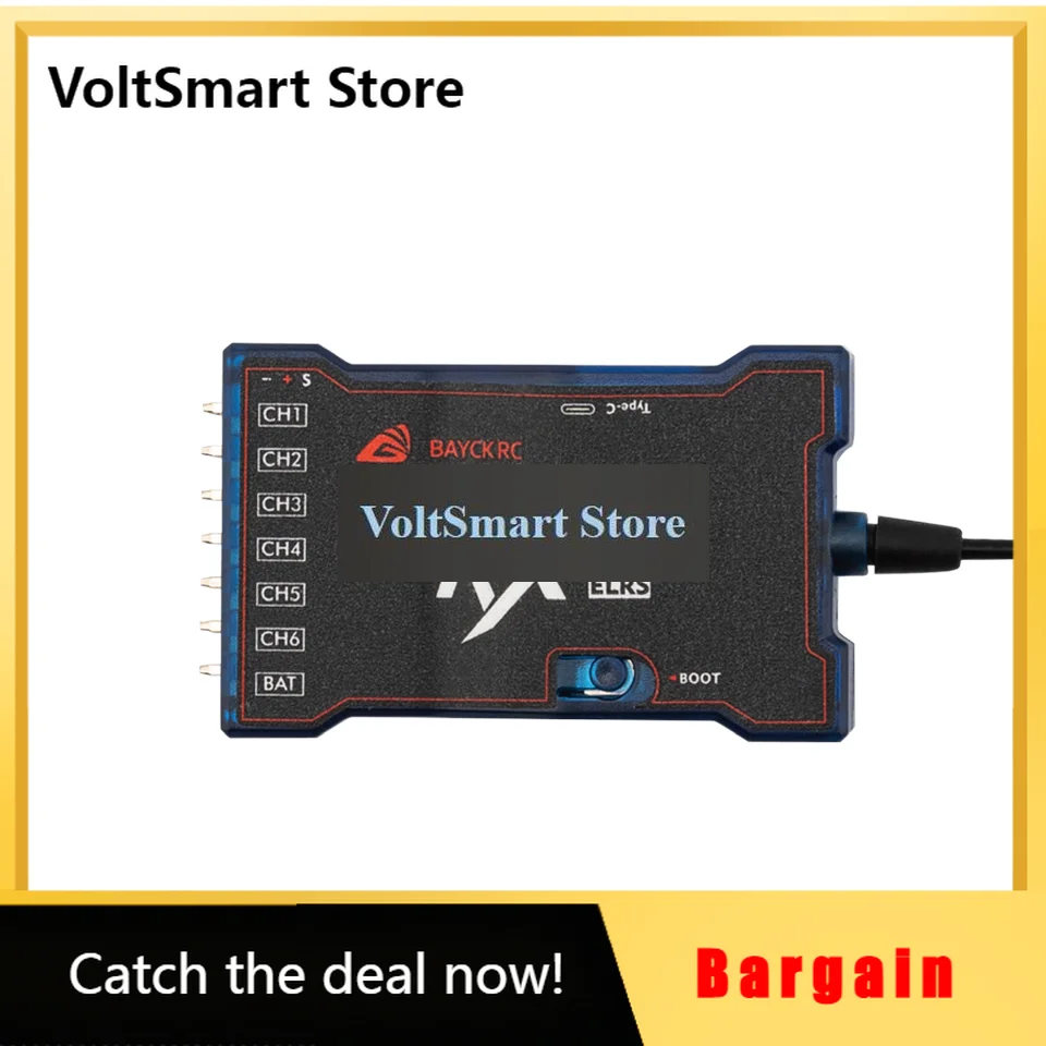 VoltSBAYCK PR6 6-Channel ELRS Receiver - RC Car/Boat/Airplane/Fixed-Wing Accessory