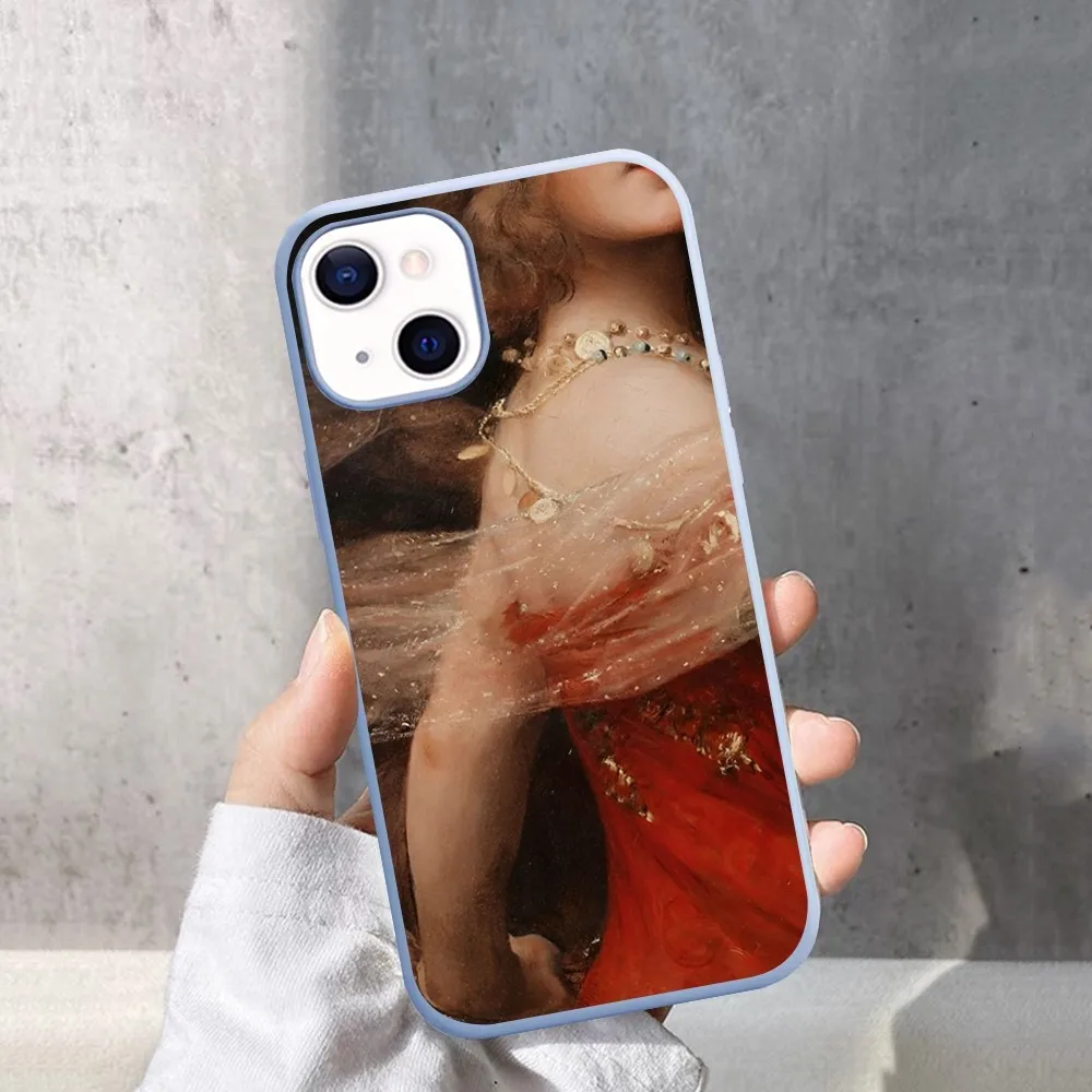 Renaissance Art Painting Pattern Phone Case For IPhone 14 11 12 13 Mini Pro Xs Max 8 7 6 6S Plus X XR Solid Candy Color Case