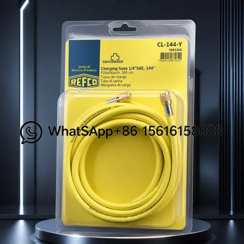Original Wolters Kluwer REFCO AC Refrigerant Charging Hose R22 Freon Silicone Liquid Gas Pipe 3.65m Extended Length HVAC Tool