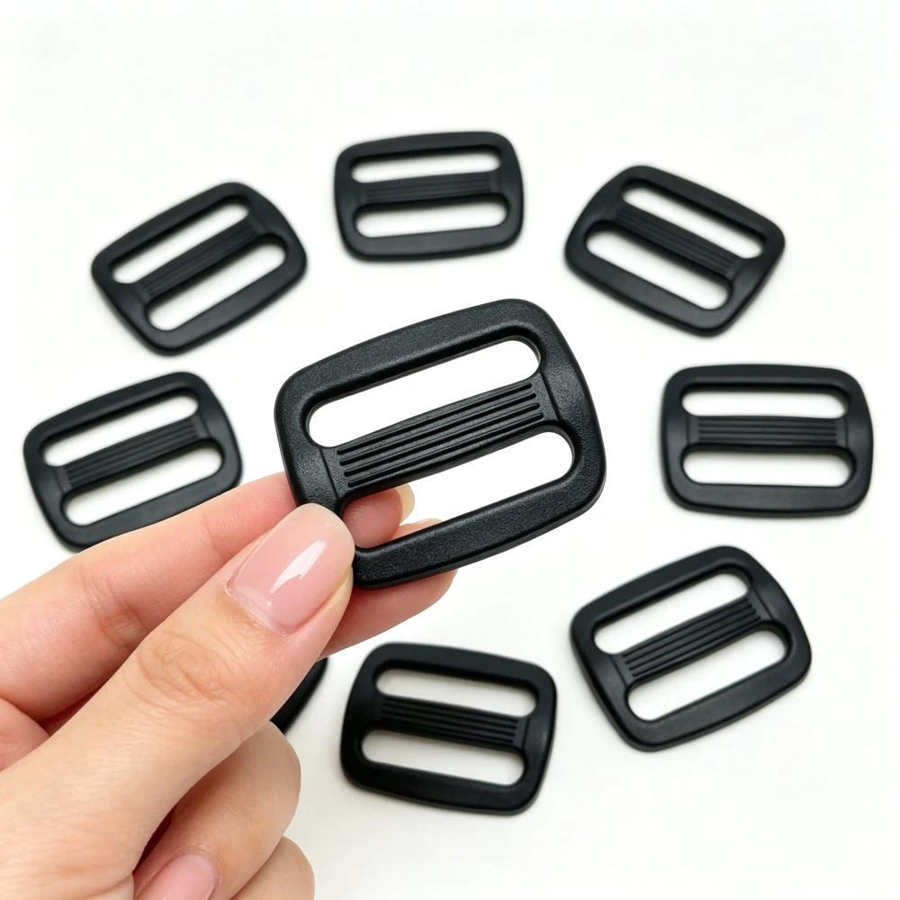 5 Yards Nylon-Gurtband, 4x Kunststoff-Seitenschnallen, 8x Tri-Glide-Schieber für DIY-Gepäckgurte und Rucksack-Schnallen – Detail 4