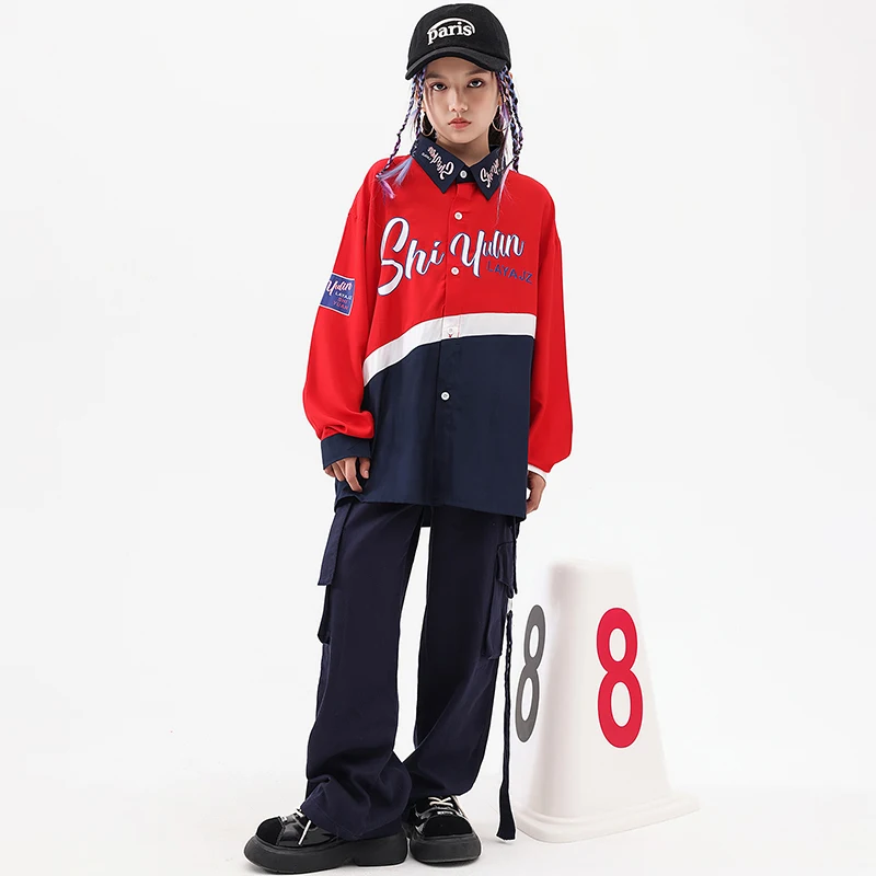 Kids Performance Hip Hop Clothing Outfit Oversize Shirt Street Joggers Pants For Girls Boys Jazz Rapper Dance Costumes Clothes