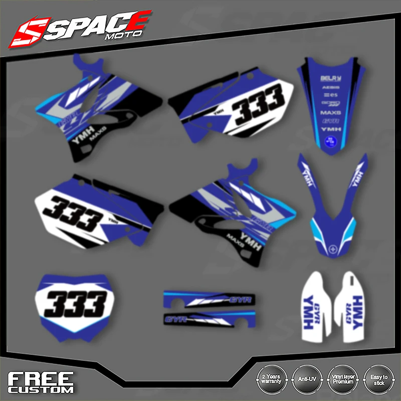 

Специальная мотоциклетная графическая фоновая наклейка SPACE для YAMAHA YZ125 250 2002 2003 2004 2005 2006 2007 2008-2014, комплекты наклеек 015