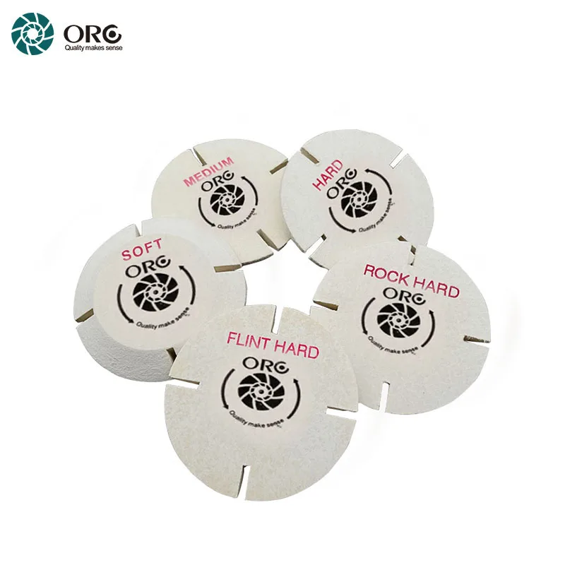 ORO Premium Split Lap Felt Wheel 4 inch/6 inch Soft to Flint Hard Hardness Available Jewelry Polishing Lapping Wheel