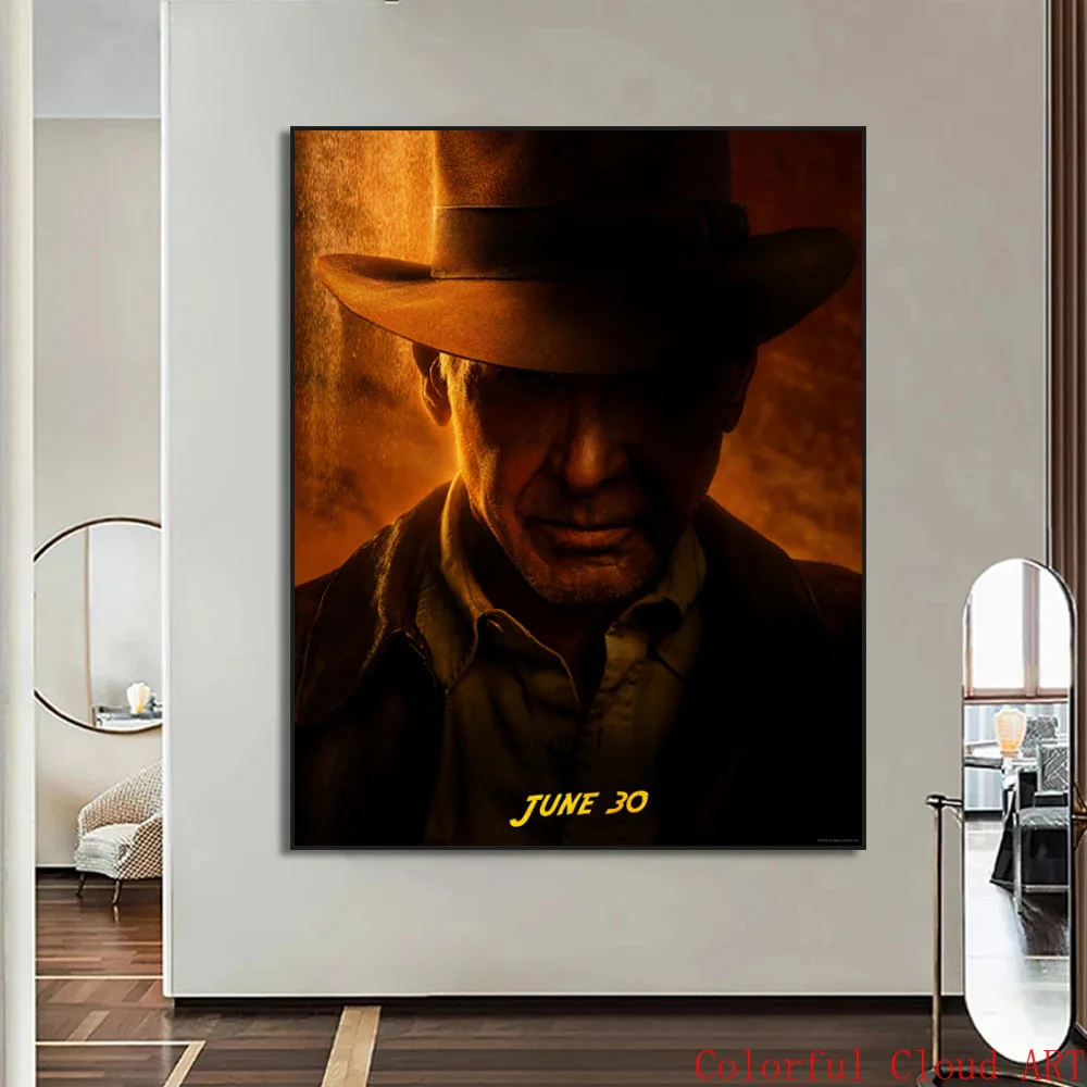 Indiana Jones and The Oirl of Destiny Poster 2023 Movie Canvas Painting Retro Pictures for Living Room Art Home Decoration