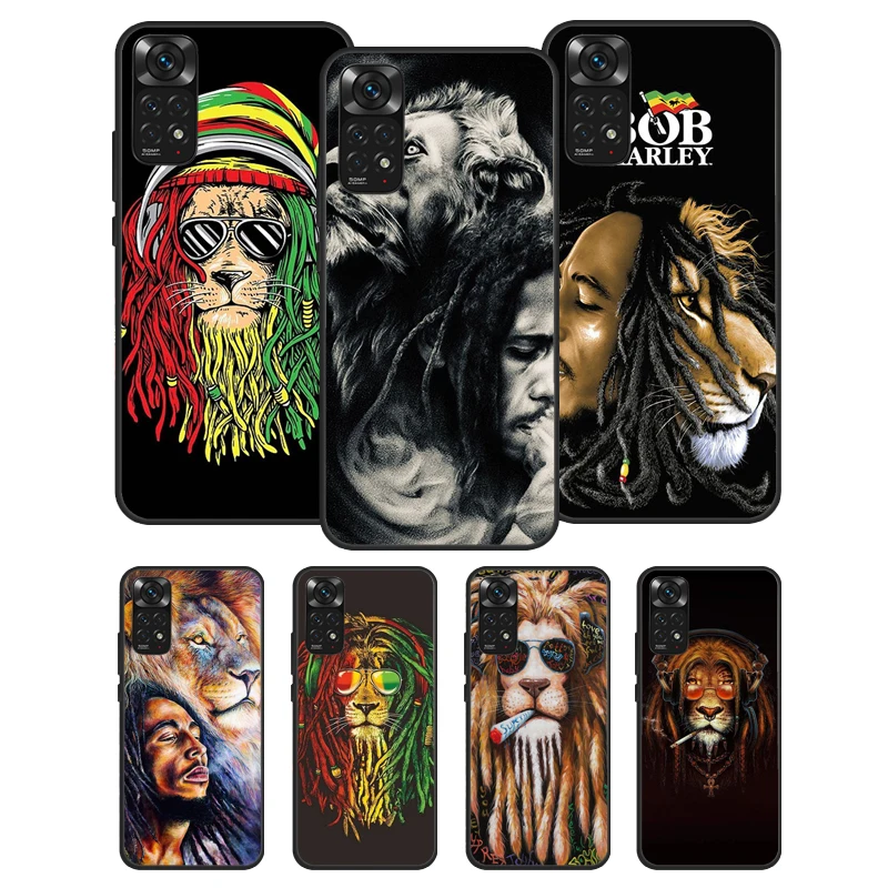 Rasta Lion Reggae Bob Marleys Case For Xiaomi Redmi Note 11 10 9 7 Pro 10S 9S 8T Redmi 10 10A 10C 9A 9C 9T Soft Back Cover