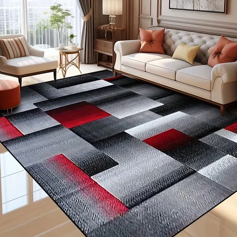 Gradient Matrix Red Decor Carpet Anti-slip Living Room Entrance Cushion, Bedroom, Living Room Luxury Outdoor Home Decoration