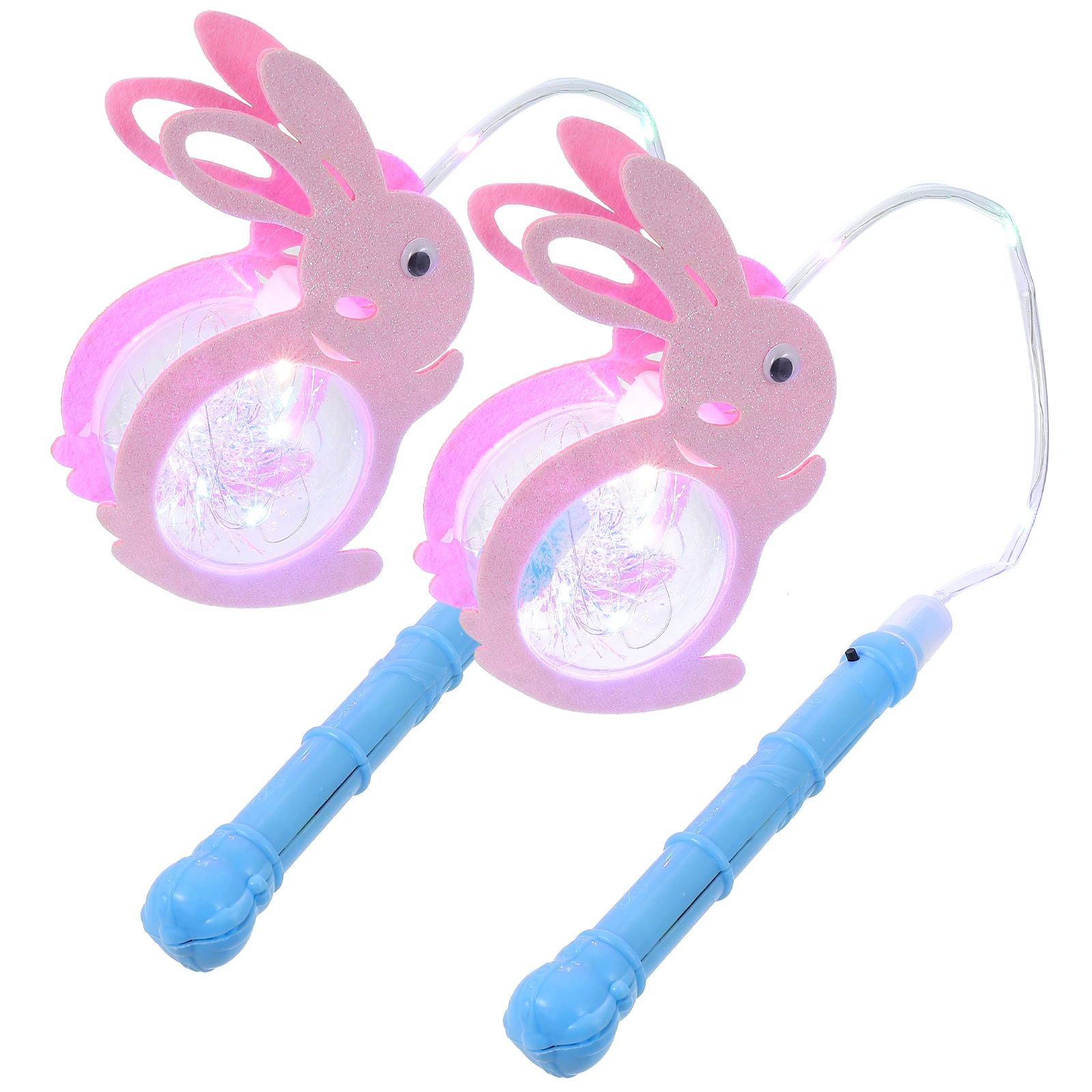 

2Pcs Glowing Bunny Lantern Kids Toy Plastic Funny Plaything New Year Party Home Decoration Gifts Cartoon Style