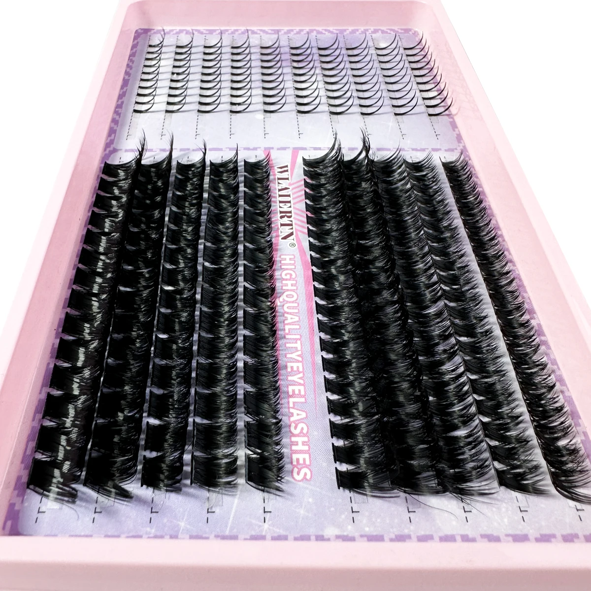 Kit de extensões de cílios com pontas individuais, volume 3d, clusters de cílios d-curly, kit de clusters de cílios 10-16mm, extensões de cílios diy